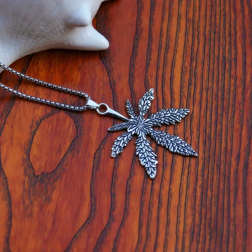 ❤️hemp hip hop style Leaves Pendants necklace for women/men, N90201P173